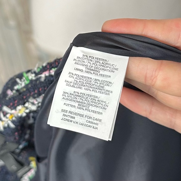 J Crew 12 Navy Confetti Nubby Party Tweed Stripe No 2 Pencil Skirt Career $148 - Picture 8 of 11